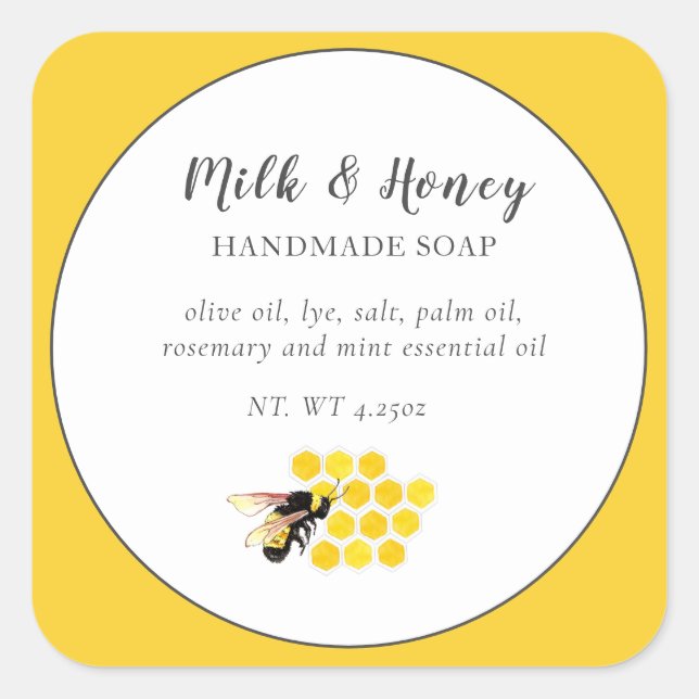 Bee & Honeycomb  Apiary Beekeepers   Square Sticker (Front)