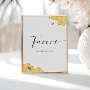 Bee Honeycomb Bridal Shower Favors Poster