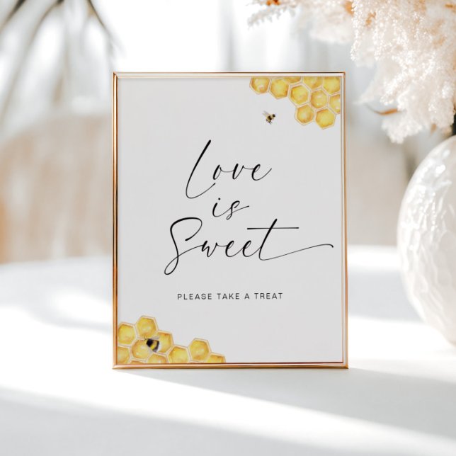Bee Honeycomb Bridal Shower Love is Sweet Poster (Creator Uploaded)