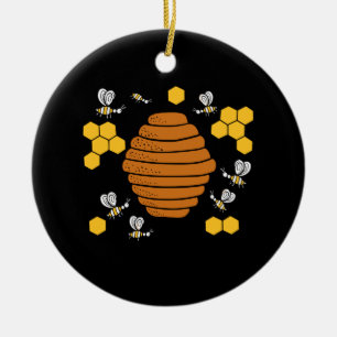 Bee Honeycomb Ceramic Tree Decoration