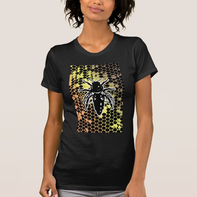 Bee Honeycomb Geometrical T-Shirt (Front)