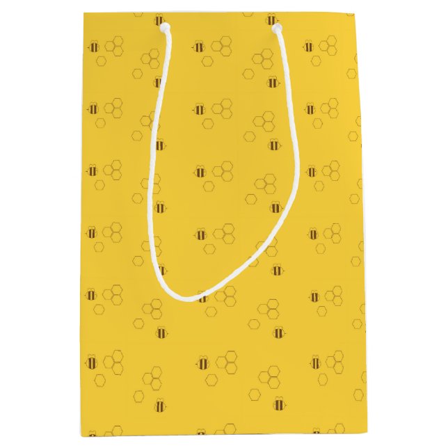 Bee Honeycomb Pattern Medium Gift Bag (Front)