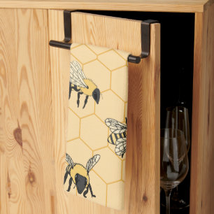 Bee Honeycomb Tea Towel