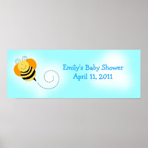 Bee Hop Bumble Bee Customisable Birthday Banner Poster