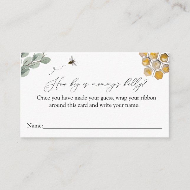 Bee How big is mummy's belly game card (Front)