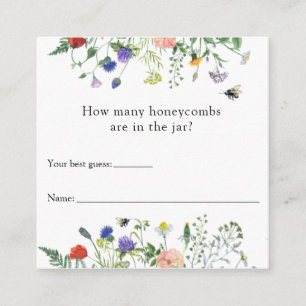 Bee How Many Honeycombs Baby Shower Game card
