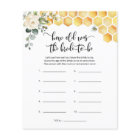 Bee How old was the bride to be bridal shower game