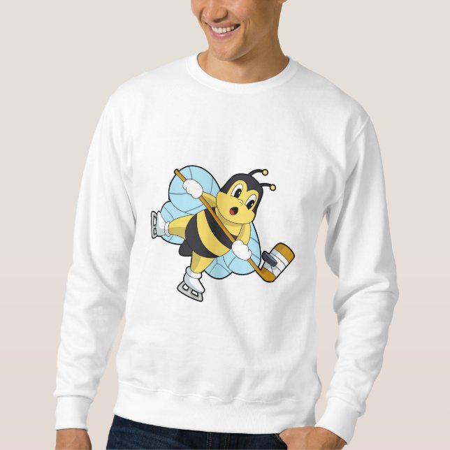 Bee Ice hockey Ice hockey stick Sweatshirt (Front)