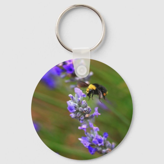 Bee in Lavender Key Ring (Front)