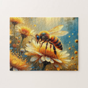 Bee in the flower garden jigsaw puzzle