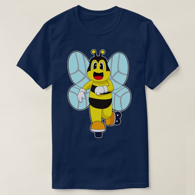 Bee Inline skating Roller skates T-Shirt (Design Front)