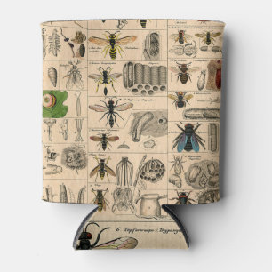 Bee Insect Bug Wasp Natural Nature Bees Painting Can Cooler