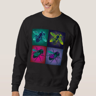 Bee Insect Pop Illustration Colorful Animal Women  Sweatshirt