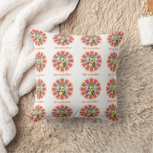 Bee inside a flower print cushion