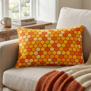 Bee-Inspired Cosy Honeycomb Throw Pillow