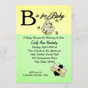 Bee is for Baby Shower Invitation