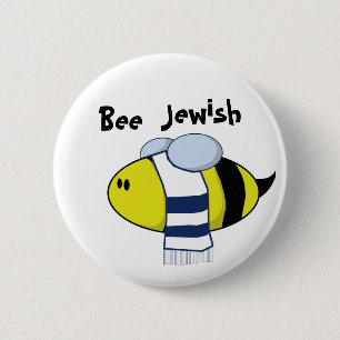 "Bee Jewish" 6 Cm Round Badge