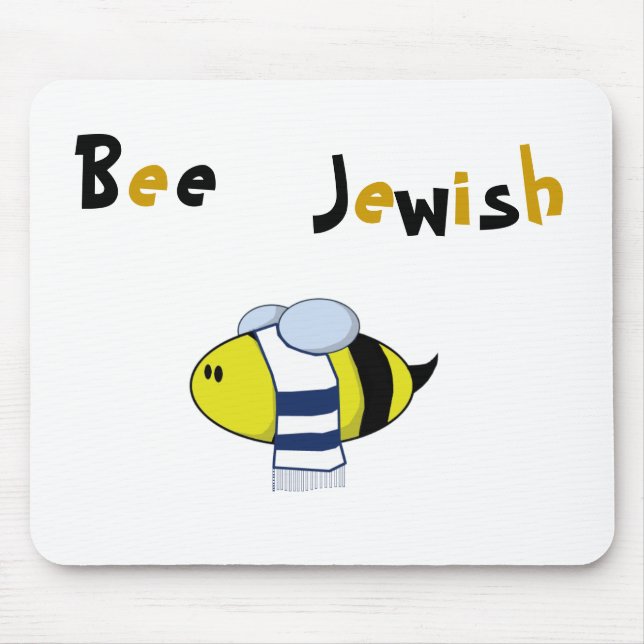 "Bee Jewish" Mouse Pad (Front)