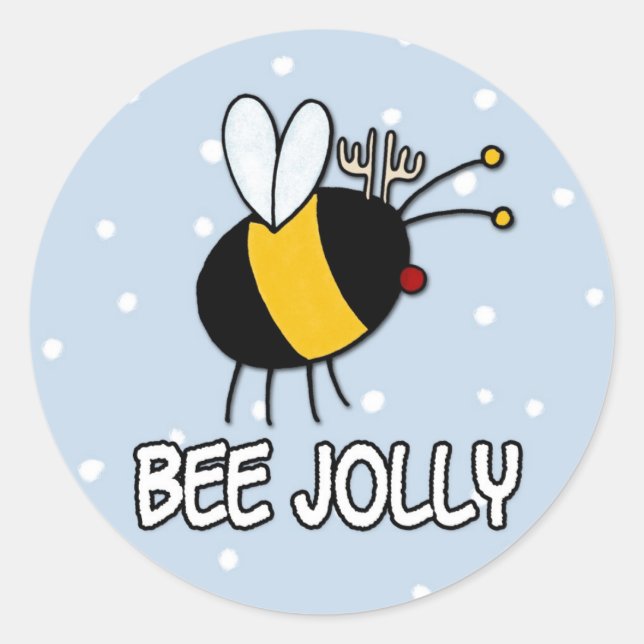 bee jolly classic round sticker (Front)