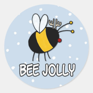 bee jolly classic round sticker