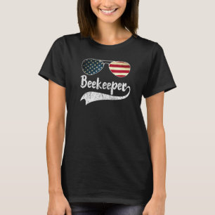 Bee Keeper 4th Of July American Flag Sunglasses Be T-Shirt