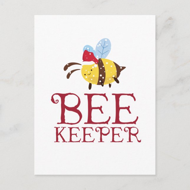 Bee Keeper Christmas Edition Holiday Postcard (Front)