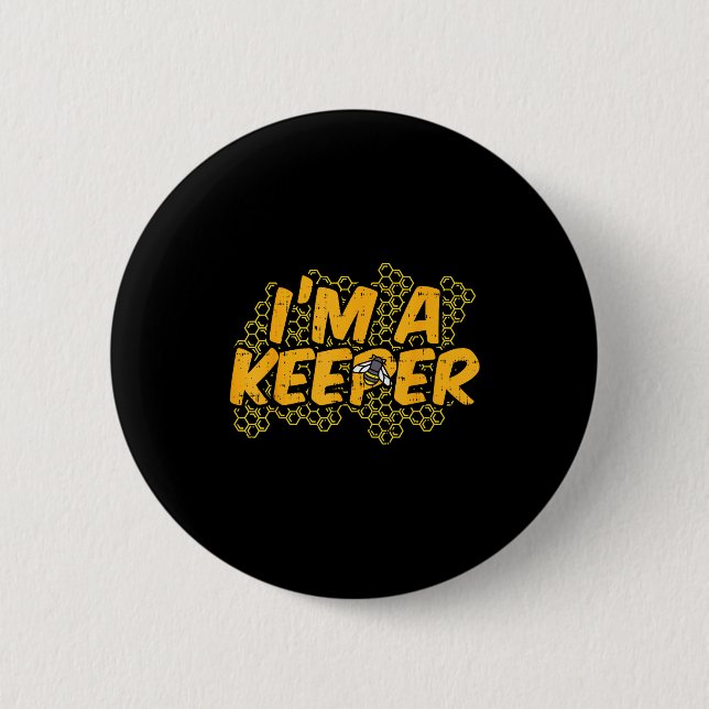 Bee-keeper Funny Beekeeng Pun Humor Honey Aarist G 6 Cm Round Badge (Front)