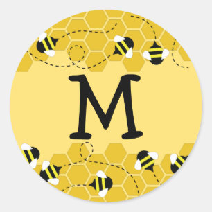 Bee Kid Cute Beehive Name Envelope Seal Sticker