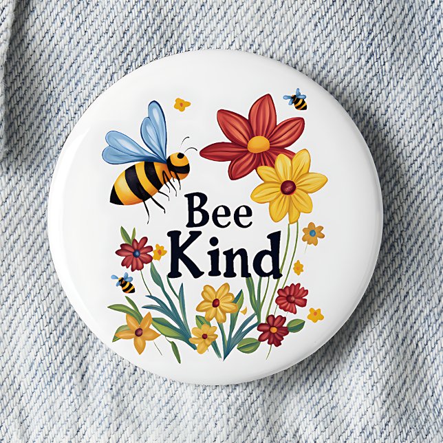 Bee Kind 6 Cm Round Badge (Creator Uploaded)