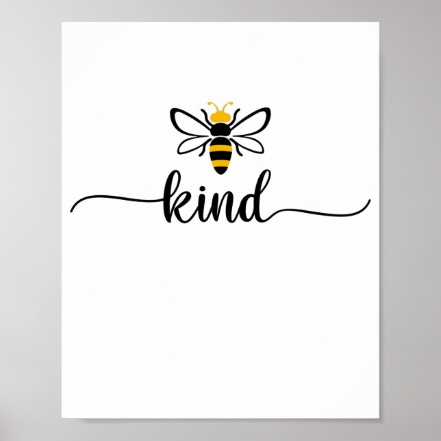 Bee kind anti bullying be kind orange poster (Front)