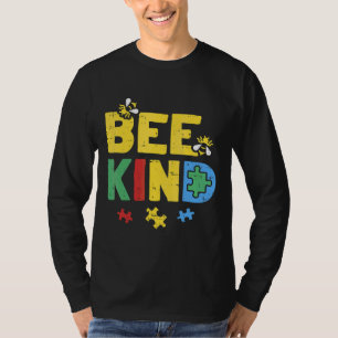 Bee Kind Autism Awareness Puzzle Autistic T-Shirt
