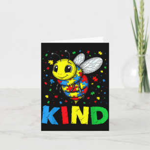 Bee kind autism awareness puzzle graphic men women card