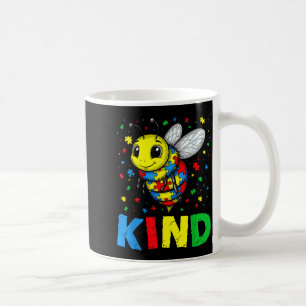Bee kind autism awareness puzzle graphic men women coffee mug