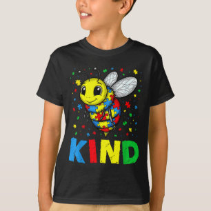 Bee kind autism awareness puzzle graphic men women T-Shirt