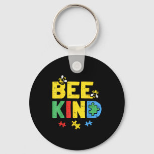 Bee Kind Autism Awareness Shirt Puzzle Autistic Key Ring