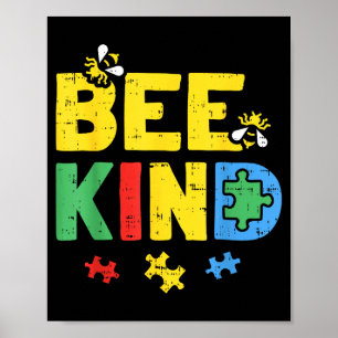 Bee Kind Autism Awareness Shirt Puzzle Autistic  Poster