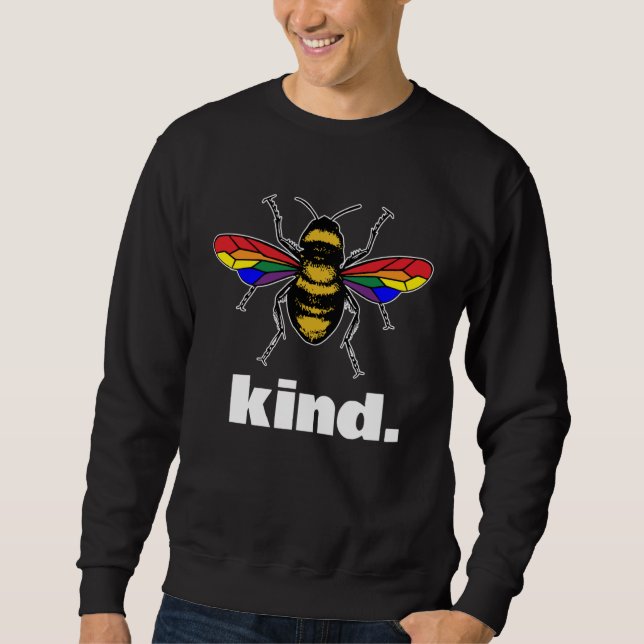Bee Kind Be Kind Autism Awareness Rainbow Colors Sweatshirt (Front)