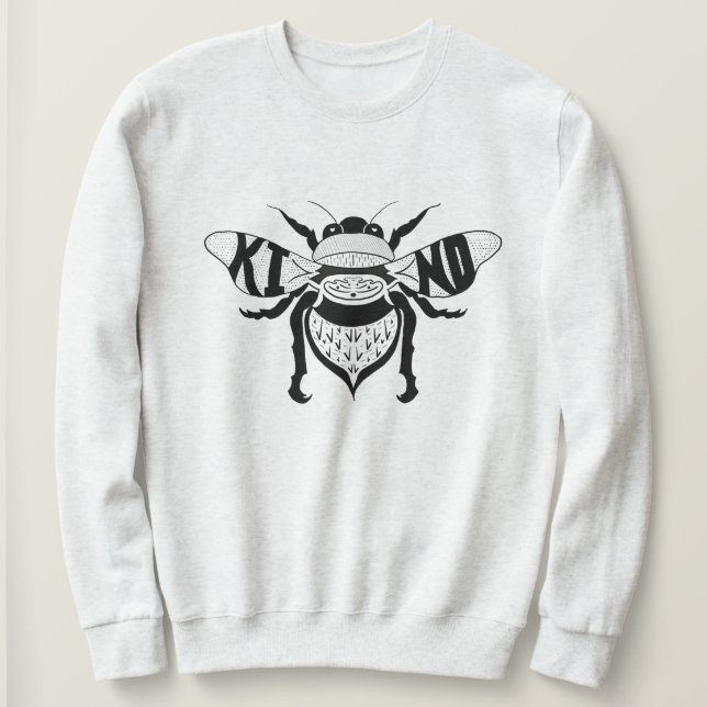 Bee Kind/Be Kind Sweatshirt Grey (Design Front)