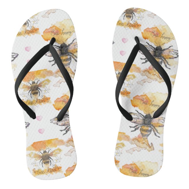 Bee Kind - Bee Happy Jandals (Footbed)