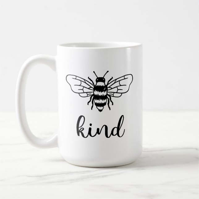 Bee Kind Black Coffee Mug (Left)