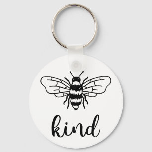 Bee Kind Black Key Ring