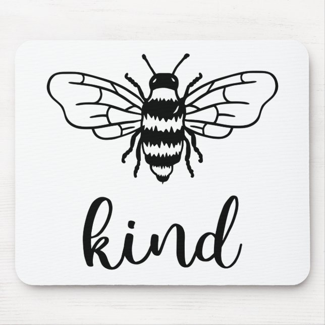 Bee Kind Black Mouse Pad (Front)