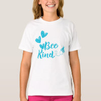 Bee Kind" Blue Hearts Tee