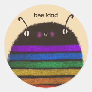 Bee kind classic round sticker