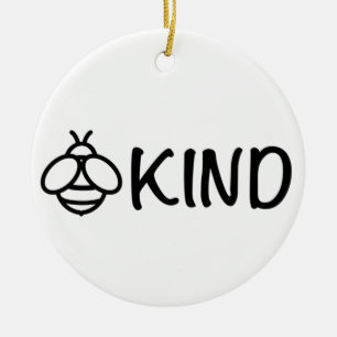 Bee Kind cute bee design inspirational  Ceramic Tree Decoration