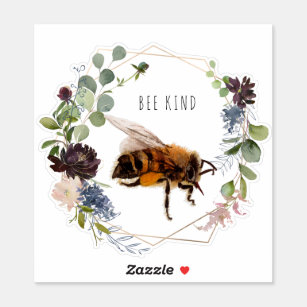 Bee Kind   Cute Bumble Bee Watercolor Quote