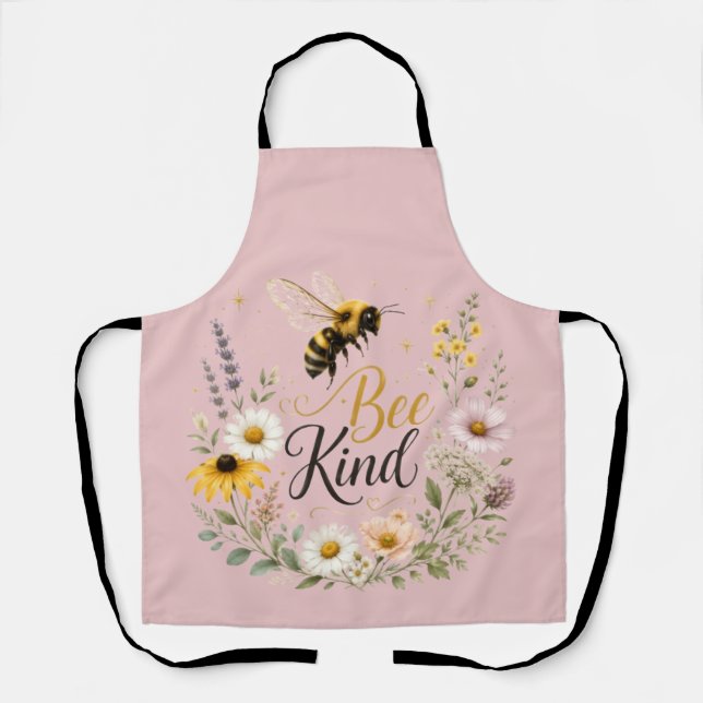 Bee Kind Floral Apron (Front)
