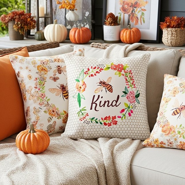 Bee kind floral   cushion (Creator Uploaded)