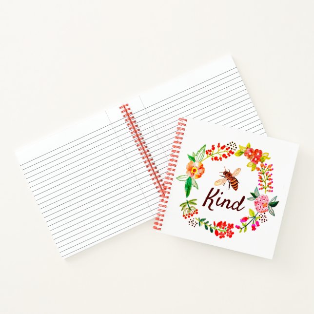 Bee kind floral   notebook (Inside)