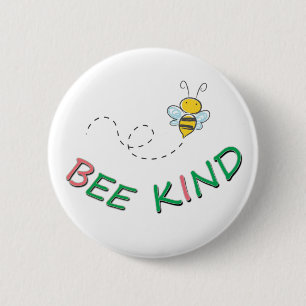 Bee Kind Funny Motivational Positive Quote Artwork 6 Cm Round Badge